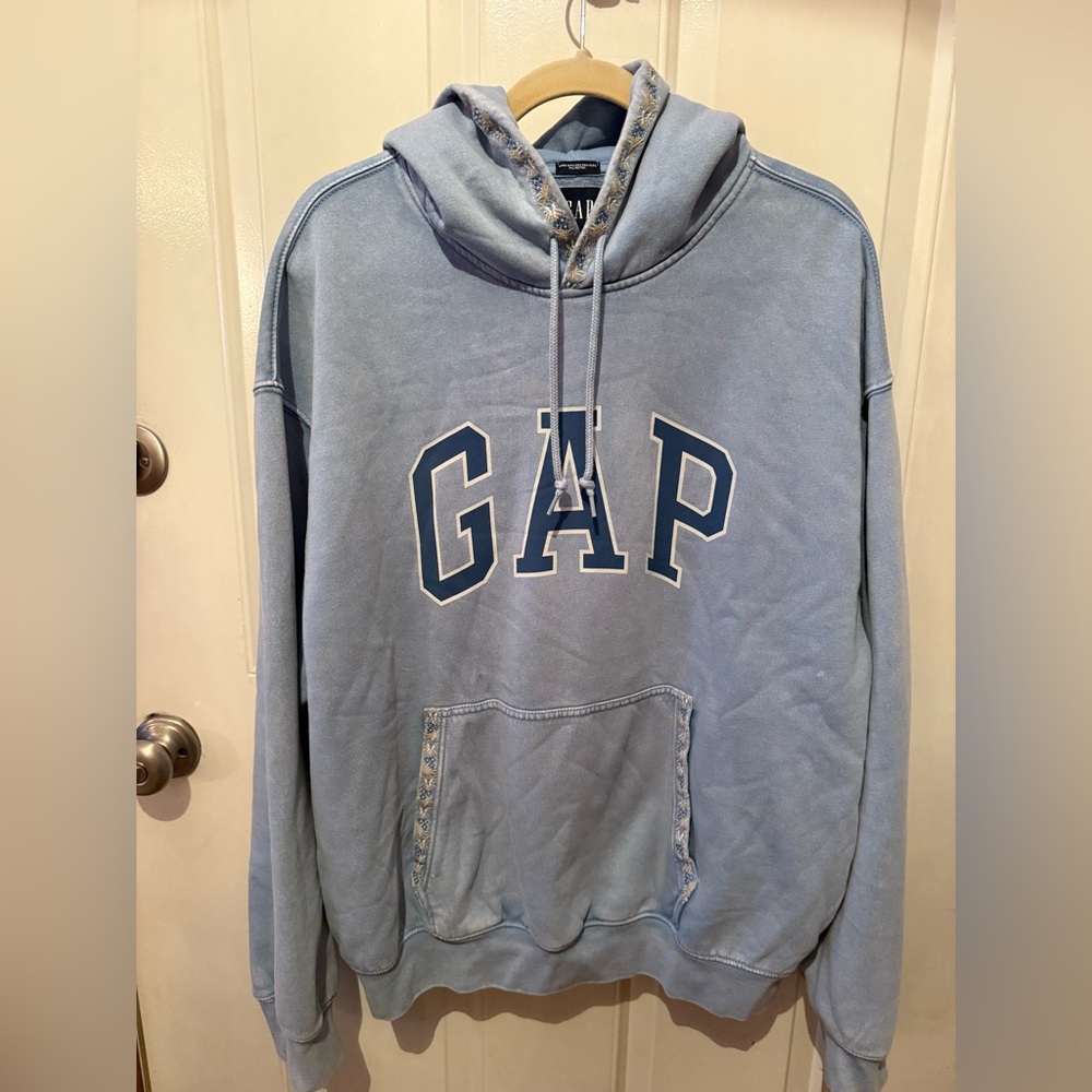 GAP Hoodie Sweatshirt with Embroidered Trim